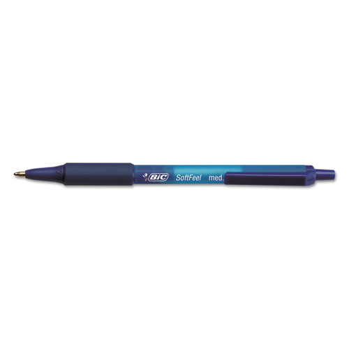 Soft Feel Ballpoint Pen, Retractable, Medium 1 mm, Blue Ink, Blue Barrel, Dozen - Image 4