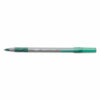 Round Stic Grip Xtra Comfort Ballpoint Pen, Easy-Glide System, Stick, Medium 1.2 mm, Green Ink, Gray/Green Barrel, Dozen - Image 2