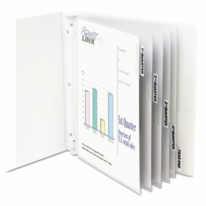 Sheet Protectors with Five Clear Index Tabs, Heavy-Duty, Side: 3-Hole Punched, Top Load 8.5 x 11 Insert, Clear, 5/Set