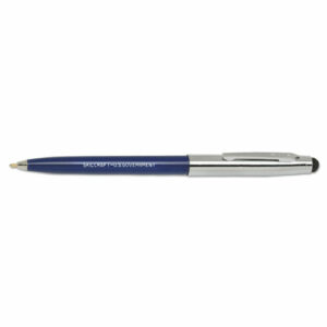 7520016438195, SKILCRAFT Combo Ballpoint Pen/Stylus, Retractable, Medium 1 mm, Blue Ink, Blue/Silver Barrel