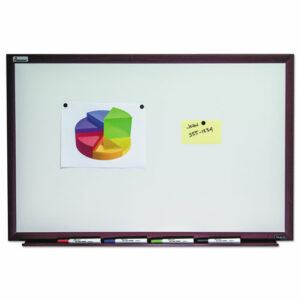 7110016305171, SKILCRAFT Magnetic Porcelain Dry Erase Board, 48" x 36", White Surface, Natural Mahogany Frame