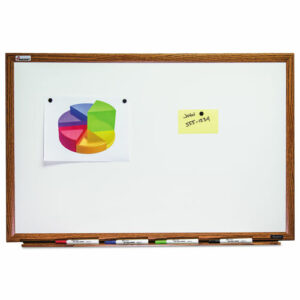 7110013347079, SKILCRAFT Magnetic Porcelain Dry Erase Board, 36" x 24", White Surface, Natural Oak Frame