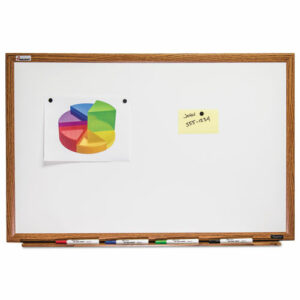 7110013347080, SKILCRAFT Magnetic Porcelain Dry Erase Board, 48" x 36", White Surface, Natural Oak Frame