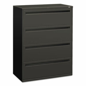 Brigade 700 Series Lateral File, 4 Legal/Letter-Size File Drawers, Charcoal, 42" x 18" x 52.5"