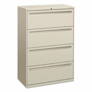 Brigade 700 Series Lateral File, 4 Legal/Letter-Size File Drawers, Light Gray, 36" x 18" x 52.5"