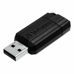 PinStripe USB 2.0 Flash Drive, 16 GB, Black