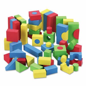 Blocks, High-Density Foam, Assorted Sizes and Colors, 68/Pack