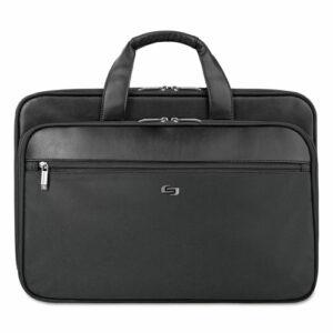 Classic Smart Strap Briefcase, Fits Devices Up to 16", Ballistic Polyester, 17.5 x 5.5 x 12, Black
