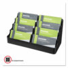 8-Tier Recycled Business Card Holder, Holds 400 Cards, 7.88 x 3.88 x 3.38, Plastic, Black - Image 2