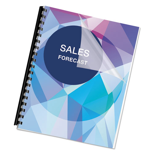 PET Ultra Clear Binding Covers, 7 mil Plastic, Square Corners, 11 x 8.5, Gloss Clear, 100/Pack