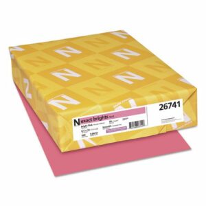 Exact Brights Paper, 20 lb Bond Weight, 8.5 x 11, Bright Pink, 500/Ream