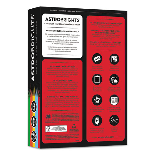 Color Cardstock -"Eco" Assortment, 65 lb Cover Weight, 8.5 x 11, Assorted, 250/Pack - Image 3