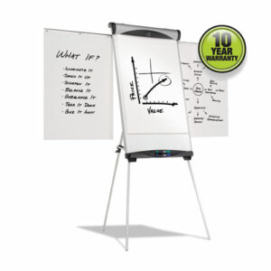 Euro Magnetic Presentation Easel, 27" x 39", White Surface, Satin Aluminum Frame