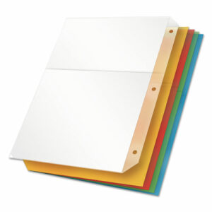Poly Ring Binder Pockets, 8.5 x 11, Assorted Colors, 5/Pack