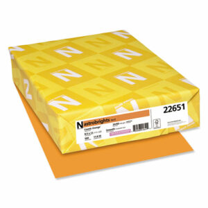 Color Paper, 24 lb Bond Weight, 8.5 x 11, Cosmic Orange, 500/Ream