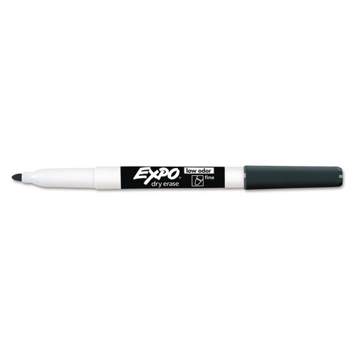 Low-Odor Dry-Erase Marker, Fine Bullet Tip, Black, Dozen - Image 3