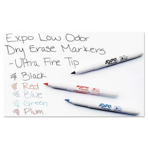 Low-Odor Dry-Erase Marker, Extra-Fine Bullet Tip, Black, 4/Pack - Image 6