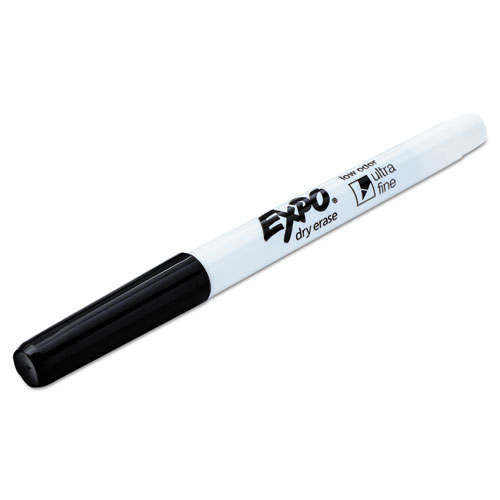 Low-Odor Dry-Erase Marker, Extra-Fine Bullet Tip, Black, 4/Pack - Image 4