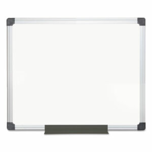 Value Melamine Dry Erase Board, 24" x 36", White Surface, Satin Aluminum Frame