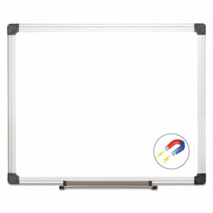 Value Lacquered Steel Magnetic Dry Erase Board, 24" x 36", White Surface, Satin Aluminum Frame