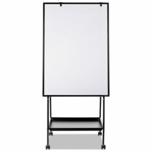 Creation Station Dry Erase Board, 29.5" x 74.88", White Surface, Black Metal Frame