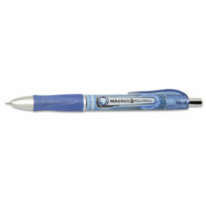 7520016539300, SKILCRAFT Needle Point Rollerball Pen, Retractable, Fine 0.5 mm, Blue Ink, Blue/White/Black Barrel, Dozen