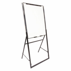 7520016422441, SKILCRAFT Futura Presentation Easel, 26" x 35", White Surface, Natural Steel Frame