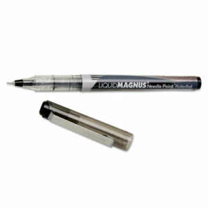 7520015068494, SKILCRAFT Liquid Magnus Needle Tip Hybrid Gel Pen, Stick, Extra-Fine 0.5 mm, Black Ink, Clear/Black Barrel, DZ