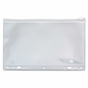 Zip-All Ring Binder Pocket, 2- to 7-Hole Punched, 6" x 9.5", Clear