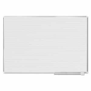 Ruled Magnetic Steel Dry Erase Planning Board, 72" x 48", White Surface, Satin Aluminum Frame