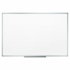 Dry Erase Board with Aluminum Frame, 36" x 24", White Surface, Satin Aluminum Frame