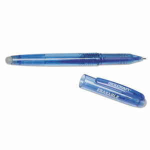 7520016580389, SKILCRAFT Erasable Re-Write Gel Pen, Stick, Medium 0.7 mm, Blue Ink, Translucent Blue Barrel, Dozen
