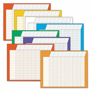 Jumbo Incentive Charts, Horizontal Orientation, 28" x 22", Assorted Colors, 8/Pack
