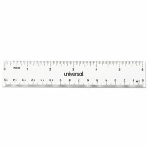 Clear Plastic Ruler, Standard/Metric, 6" Long, Clear, 2/Pack