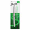 Stainless Steel Porous Point Pen, Stick, Fine 0.5 mm, Black Ink, Brushed Silver Barrel - Image 2
