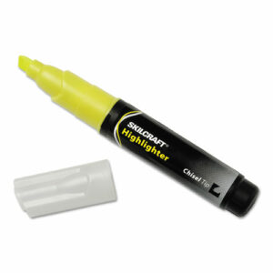 7520009044476, SKILCRAFT Large Fluorescent Highlighter, Fluorescent Yellow Ink, Chisel Tip, Black/Yellow Barrel, Dozen