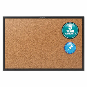 Classic Series Cork Bulletin Board, 36" x 24", Tan Surface, Black Aluminum Frame