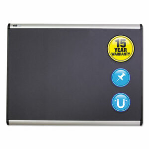 Prestige Plus Magnetic Fabric Bulletin Boards, 36" x 24", Gray Surface, Satin Aluminum Frame