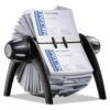 VISIFIX Flip Rotary Business Card File, Holds 400 2.88 x 4.13 Cards, 8.75 x 7.13 x 8.06, Plastic, Black/Silver - Image 4