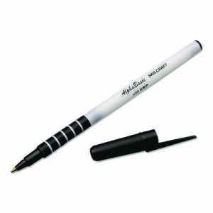 7520015573155, SKILCRAFT AlphaBasic Ballpoint Pen, Stick, Medium 1 mm, Black Ink, White Barrel, Dozen