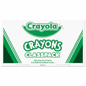 Classpack Large Size Crayons, 50 Each of 8 Colors, 400/Box
