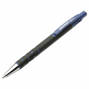7520013687772, SKILCRAFT Rubberized Ballpoint Pen, Retractable, Medium 1 mm, Blue Ink, Black Barrel, Dozen