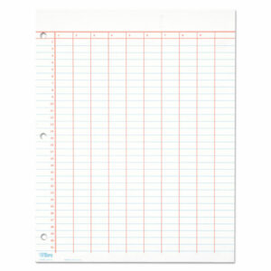 Data Pad with Numbered Column Headings, Data/Lab-Record Format, Wide/Legal Rule, 10 Columns, 8.5 x 11, White, 50 Sheets