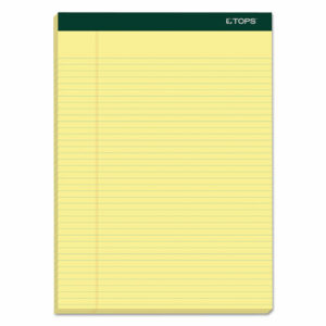 Double Docket Ruled Pads, Narrow Rule, 100 Canary-Yellow 8.5 x 11.75 Sheets, 6/Pack