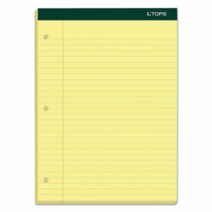 Double Docket Ruled Pads, Wide/Legal Rule, 100 Canary-Yellow 8.5 x 11.75 Sheets, 6/Pack