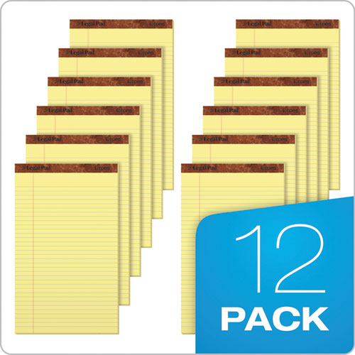 The Legal Pad Plus Ruled Perforated Pads, 40 pt. Back, Wide/Legal Rule, 50 Canary-Yellow 8.5 x 14 Sheets, Dozen - Image 7