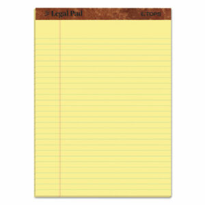 "The Legal Pad" Ruled Perforated Pads, Wide/Legal Rule, 50 Canary-Yellow 8.5 x 11 Sheets, 3/Pack