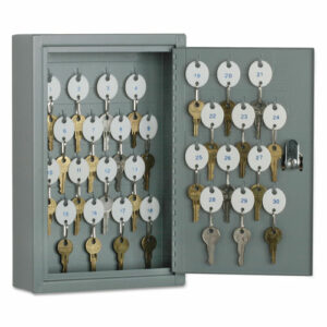 7125011515435, SKILCRAFT Locking Key Cabinet, 30-Key, Steel, Gray, 8 x 2.63 x 12.25