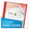 Clear Front Standard Grade Report Cover, Three-Prong Fastener, 0.5" Capacity, 8.5 x 11, Clear/Assorted, 25/Box - Image 2