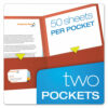 Earthwise by Oxford 100% Recycled Paper Twin-Pocket Portfolio, 100-Sheet Capacity, 11 x 8.5, Red, 25/Box - Image 3